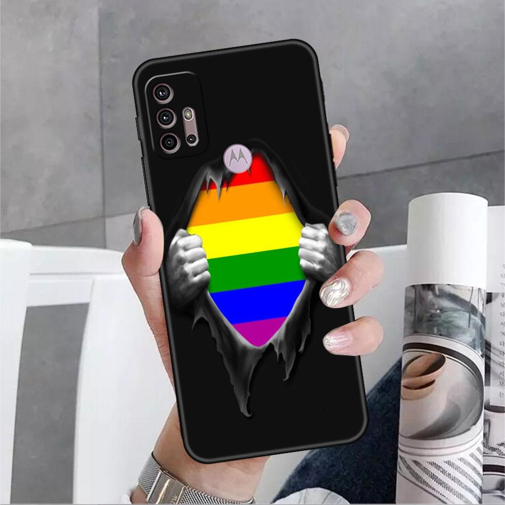 Hülle für Motorola G30 G60 G9 Play One Fusion Plus Edge 20 G8 Power Lite G22 G50 G200 G51 G71 G31 Handyhülle LGBT Schwule Liebe Funda