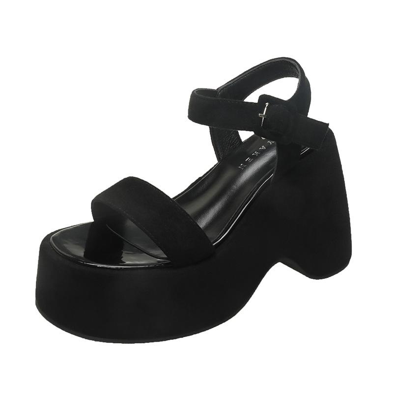 Thick-soled Comfortable Open-toed Sandals Women's Summer 2025 New Heightening Soft-soled Roman Sandals Outer Wear Premium Shoes
