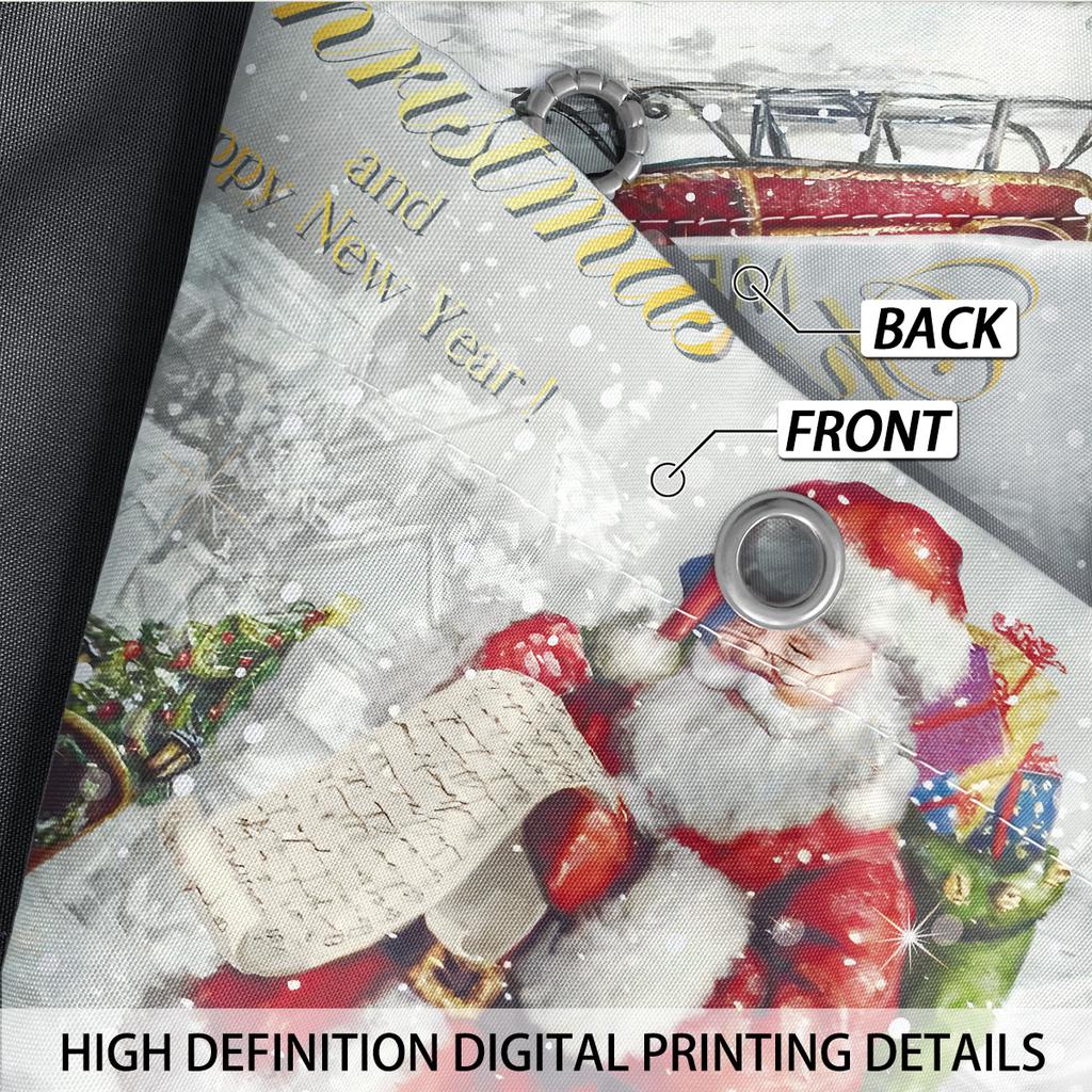 4pcs Merry Christmas Santa Claus Printed Bathroom Set 180x180 Waterproof Shower Curtain Floor Mat Toilet Mat U-shaped Mat