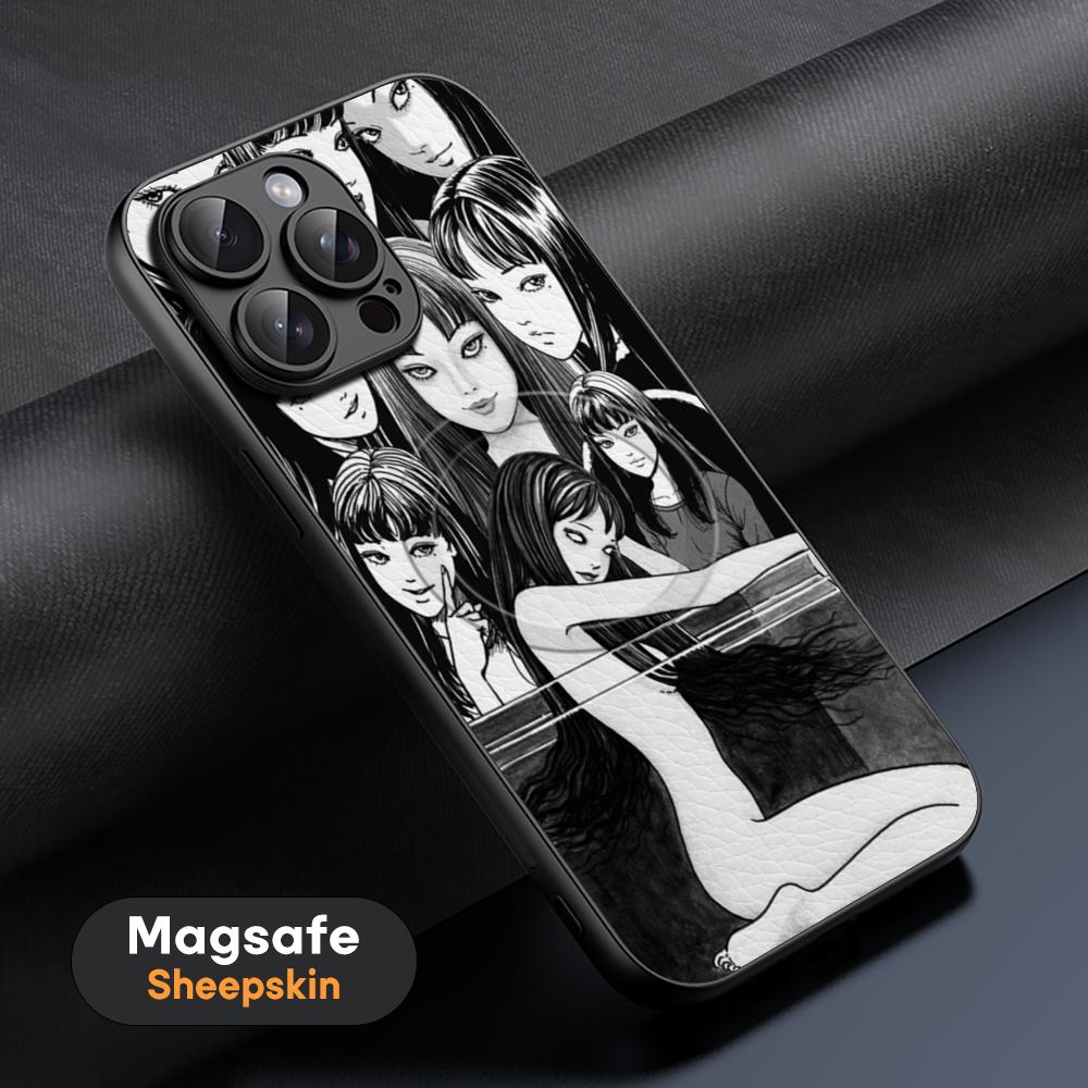 Thriller Cool Tomie Junji Anime Phone Case For iPhone 17 16 15 14 13 12 11 Plus Pro Max  High-end Luxury Magsafe Sheepskin