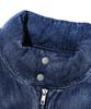 Trillion Denim Washed Biker Padded Jacket_Middle Blue