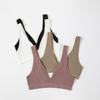 Tiefer V Übergröße BH Camisole Damen Sexy Sport Yoga Bustier Nahtlos Rückenfrei Schlafunterwäsche