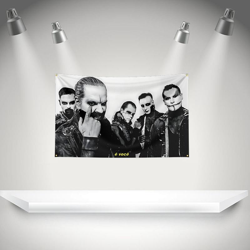 L-Lord of the lost Flag Rock Music Band Banner with Grommet HD Printing Tapestry Exhibition, Music Band Fans, Garage Decor