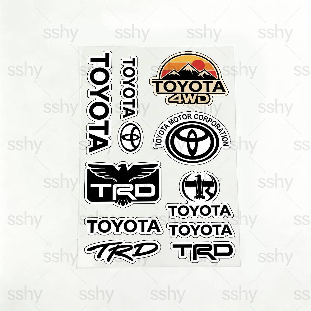 

FOR TOYOTA TRO GR Waterproof Reflective Scratch Cover Sticker Universal Decor Decal For Car Motorcycle Helmet Refrigerator 20x30cm