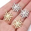 10pcs Alloy Sun Charms Gold Silver Color Rhinestone Pendant For Jewelry Making DIY Necklace Earrings Pendant Key Chain Supplies