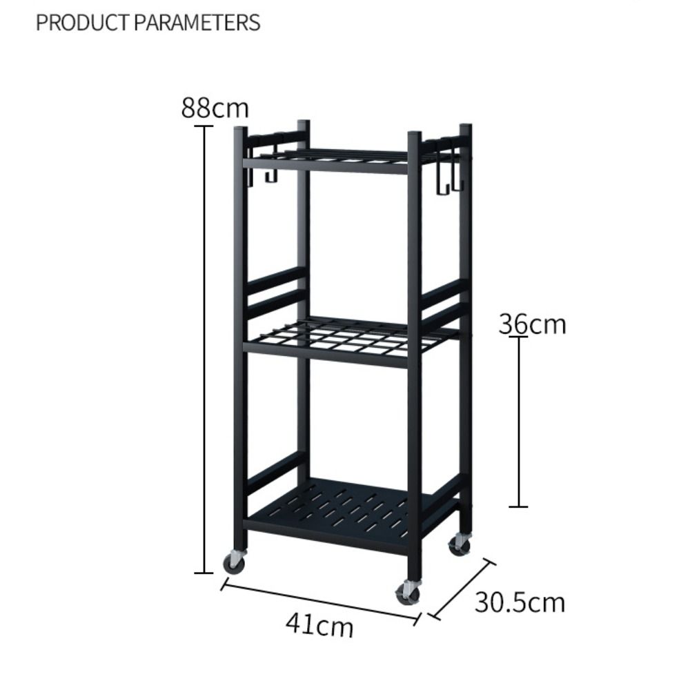 Durable With Movable Wheel Storage Rack Stable Multi-purpose Garden Tool Organizer Metal Mop Broom Holder