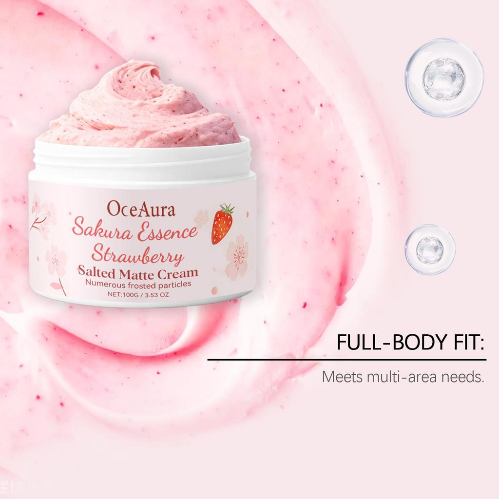 OceAura Cherry Strawberry Body Scrub Gentle Cleansing Skin Nourishing Moisturizing Exfoliating Scrub
