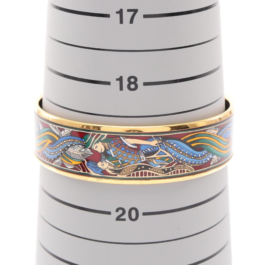 Used HERMES EmailleGM Bangle Gold Plated Cloisonne Gold Multicolor Gold Used Women