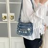 Lightweight Denim Zipper Crossbody Bag Stitching Line Embroidery Decoration Bag Hot Sale Casual Youth Women's Shoulder Bags