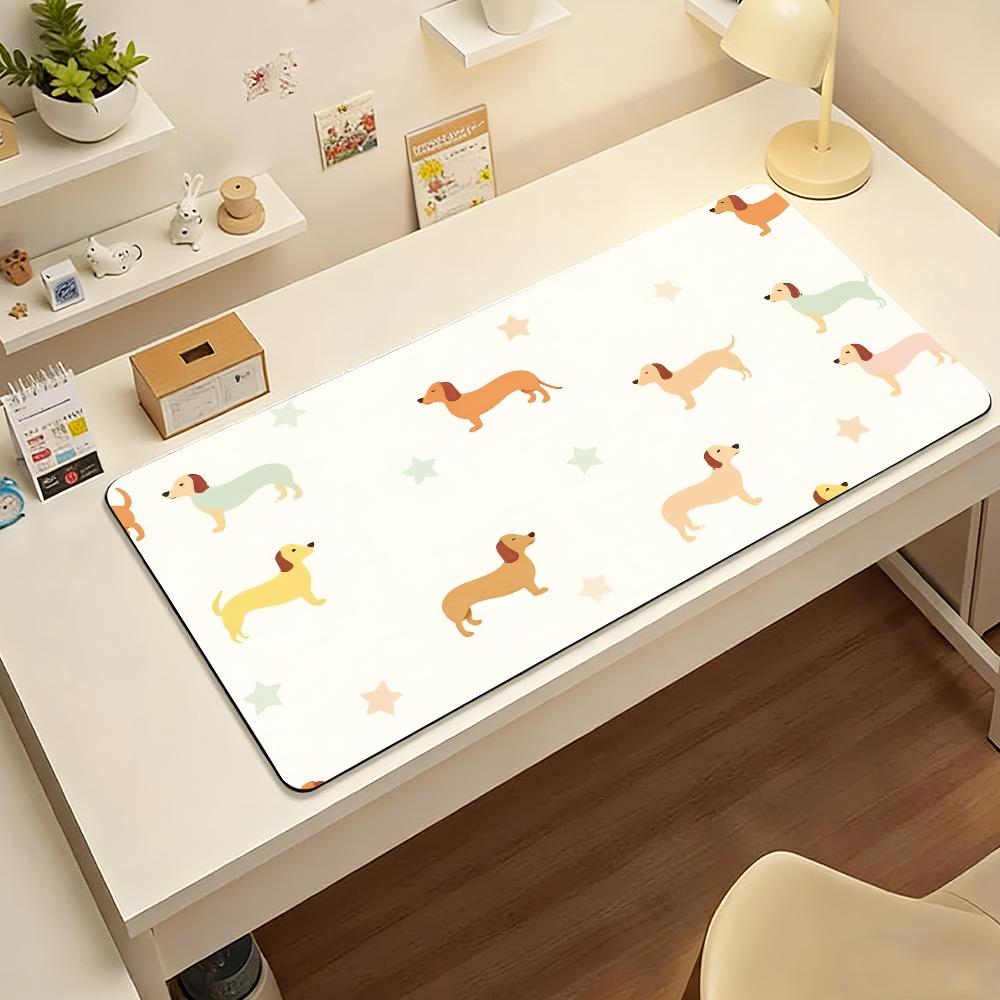 Gaming Mouse Pad Large Desk Mat Antislip Stitched Edges Stylish Dog Print Design Extended Keyboard Mat for Gamer Office
