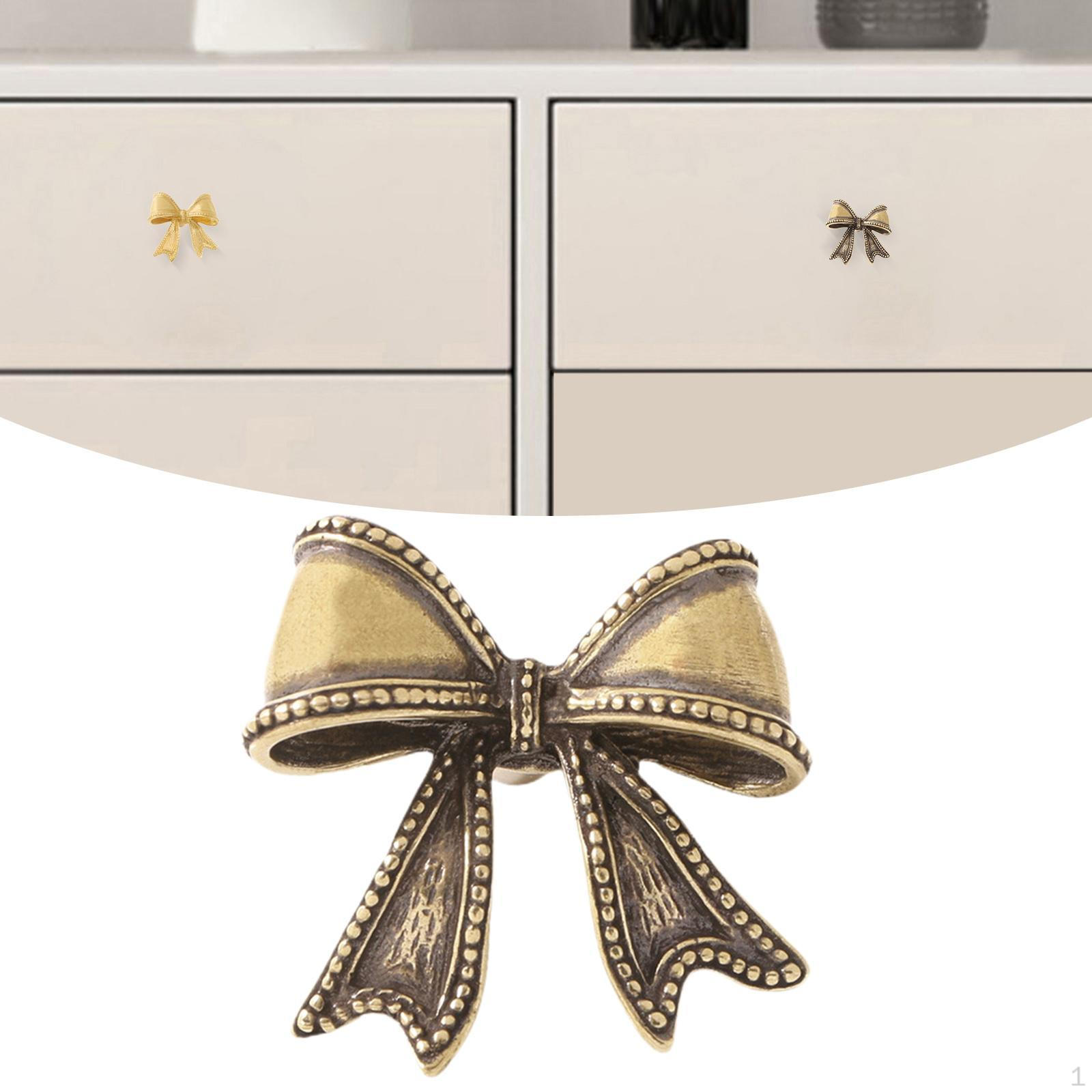 

Латунная ручка-кнопка для мебели с дизайном бантика для шкафов и комодов Color B