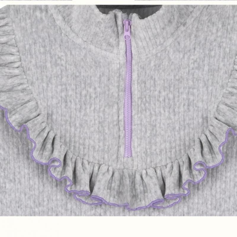  Olivan  Velour Zip Up Top And Bottom  Melange 