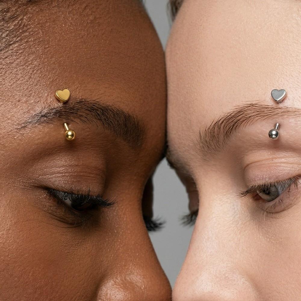 Star Curved Eyebrow Sticks Stainless Steel Punk Body Jewelry All-gender