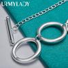925 Sterling Silver Ring Chain Bracelet For Women Wedding Party Fashion Jewelry