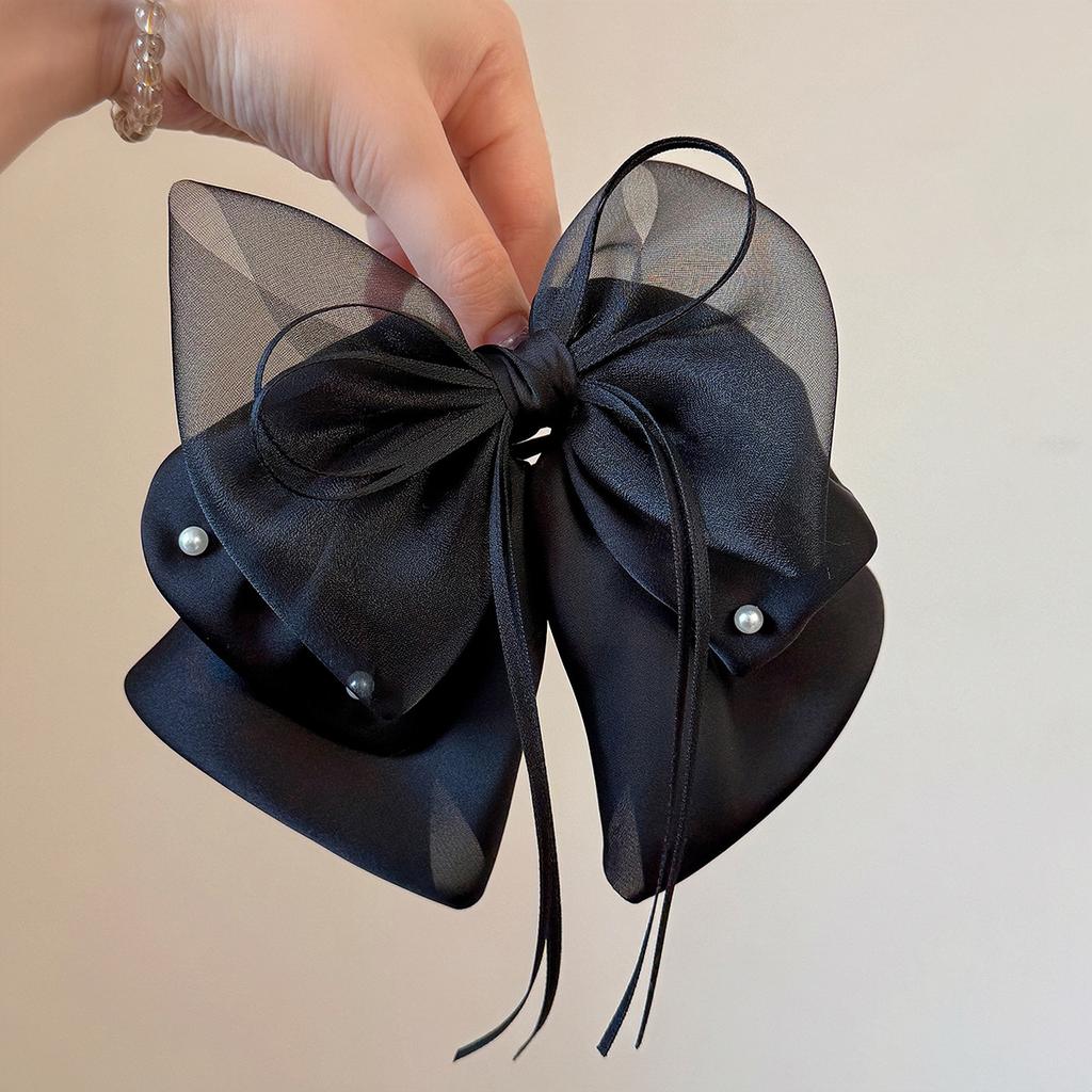 2025 New French Elegant Triple Bow Ponytail Clip Hair Claw for Half Updo Non-Slip Scrunchie Holder Premium Hair Accessories