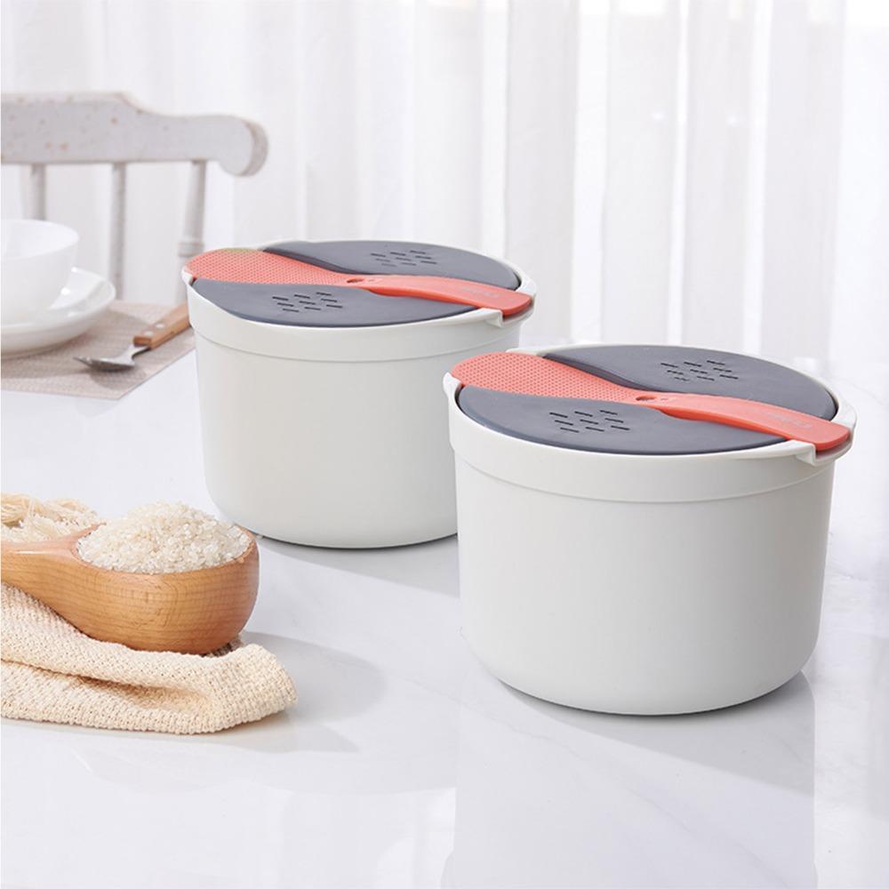 PP Material Rice Steamer Pot 2L Microwave Cookware Set Rice Cooker Steamer  For Cooking Vegetables