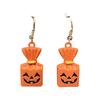 Whimsical Bat Pumpkin Cartoon Dangle Earrings Lightweight Alloy Design For Halloween Party Costume Accessories