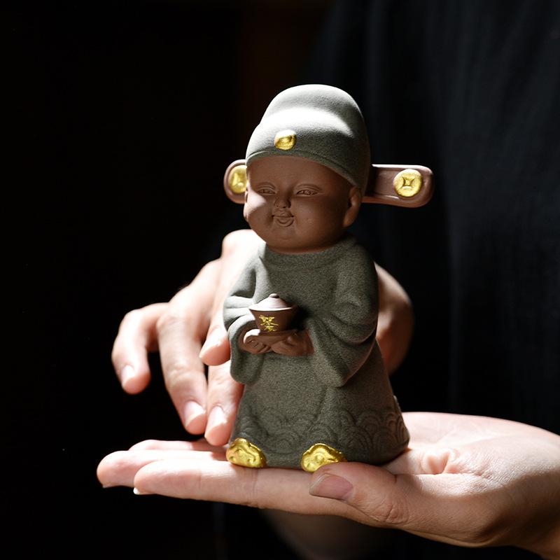 Ceramics Figure decoration statue ,Chinese style champion Lang, Cute Home Room Office Tea Table Decoration Accessories Gifts