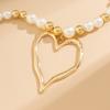 Unique Irregular Heart Pendant Necklace Fashionable Beads Necklace Stylish Neck Jewelry Suitable for Various Occasions