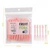 50Pcs Fruit fork set, disposable plastic two teeth household fruit cake dessert fork, dessert fork, small forks