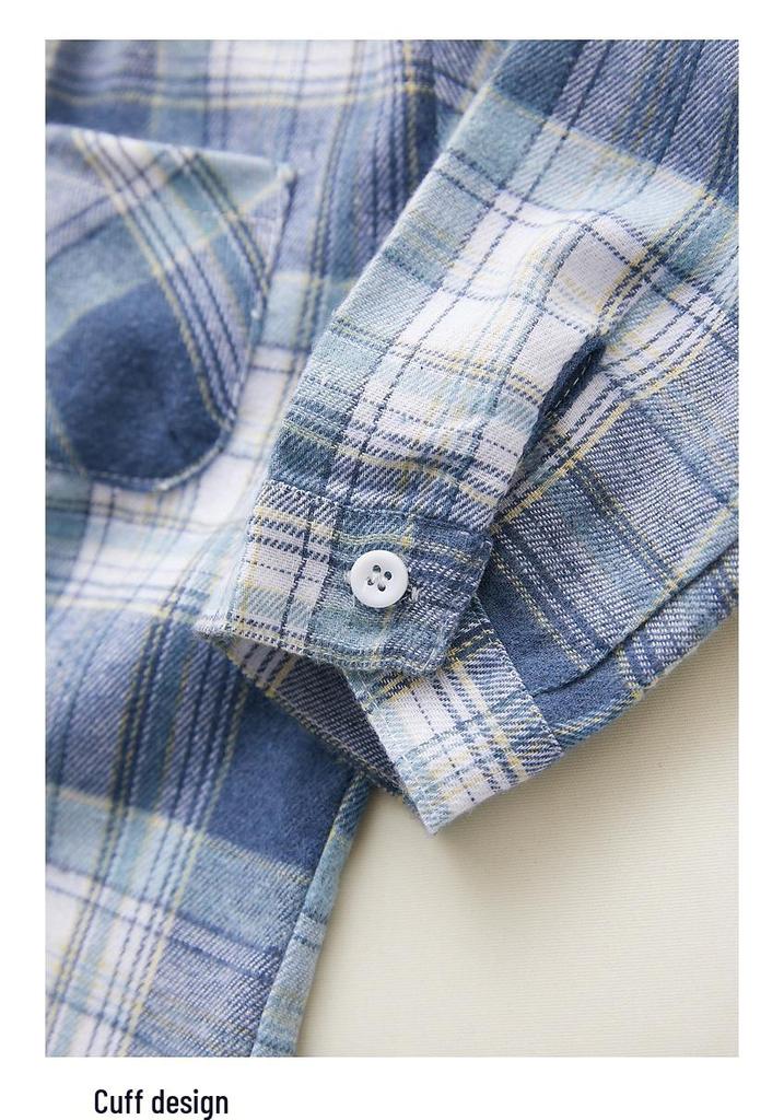 Plaid Long Sleeve Shirt for Older Boys & Girls - Versatile Spring/Autumn Children's Outerwear