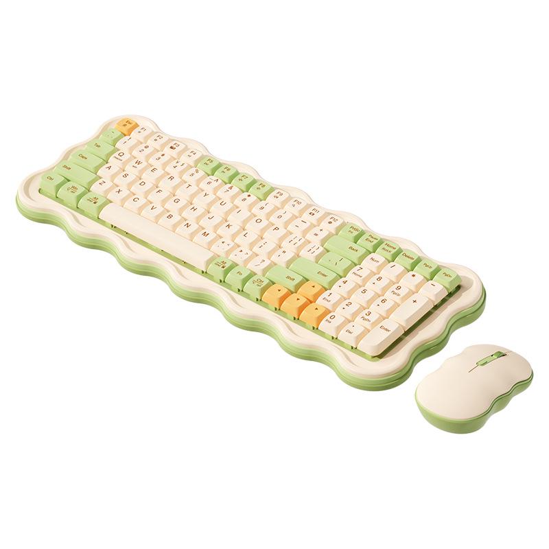 BOW Hangshi MK98 Wireless Keyboard & Mouse Combo - Mechanical Feel, Aesthetic Design for Office & Laptop/Desktop.