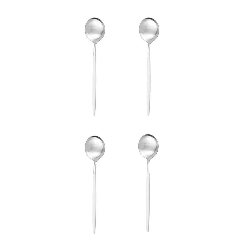 4Pcs Gold Matte Tea Spoon Cutlery Stainless Steel Coffee Spoon Silverware Small Stirring Spoon Tableware Kitchen Flatware