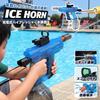 Living Out High-Pressure Water Gun ICE HORN Blue 50×40×68.5cm Electric Auto Firing Rapid Fire Rechargeable Toy with Glowing Light Pool Beach Bath