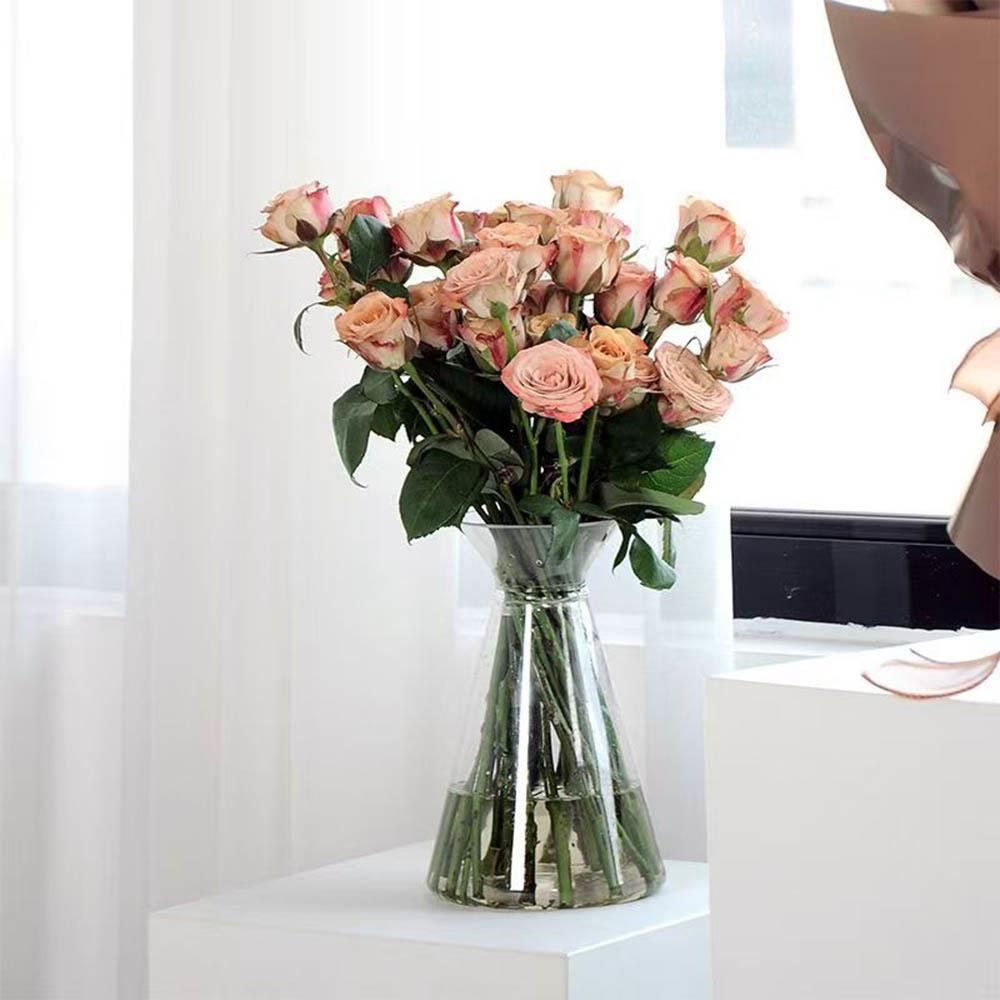 Clear Transparent Plastic Vase Flowers Vase Container Anti Drop Imitation Crystal Vase Creative Home Decoration Practical Modern