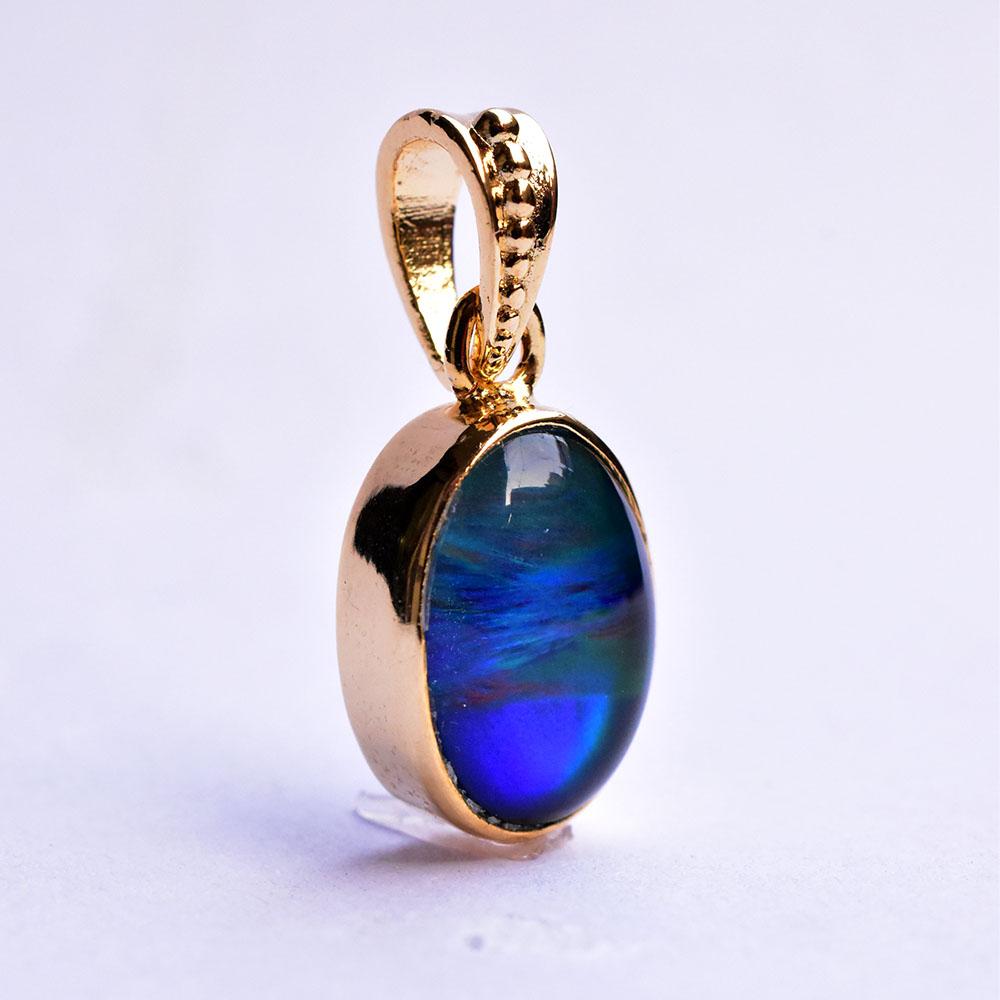15 Ct Oval Cut CERTIFIED Natural Opal 925 Sterling Silver MULTICOLOR Pendant