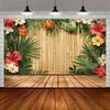 Toile de fond murale en bambou style hawaïen 2D pour fête Aloha et décoration intérieure