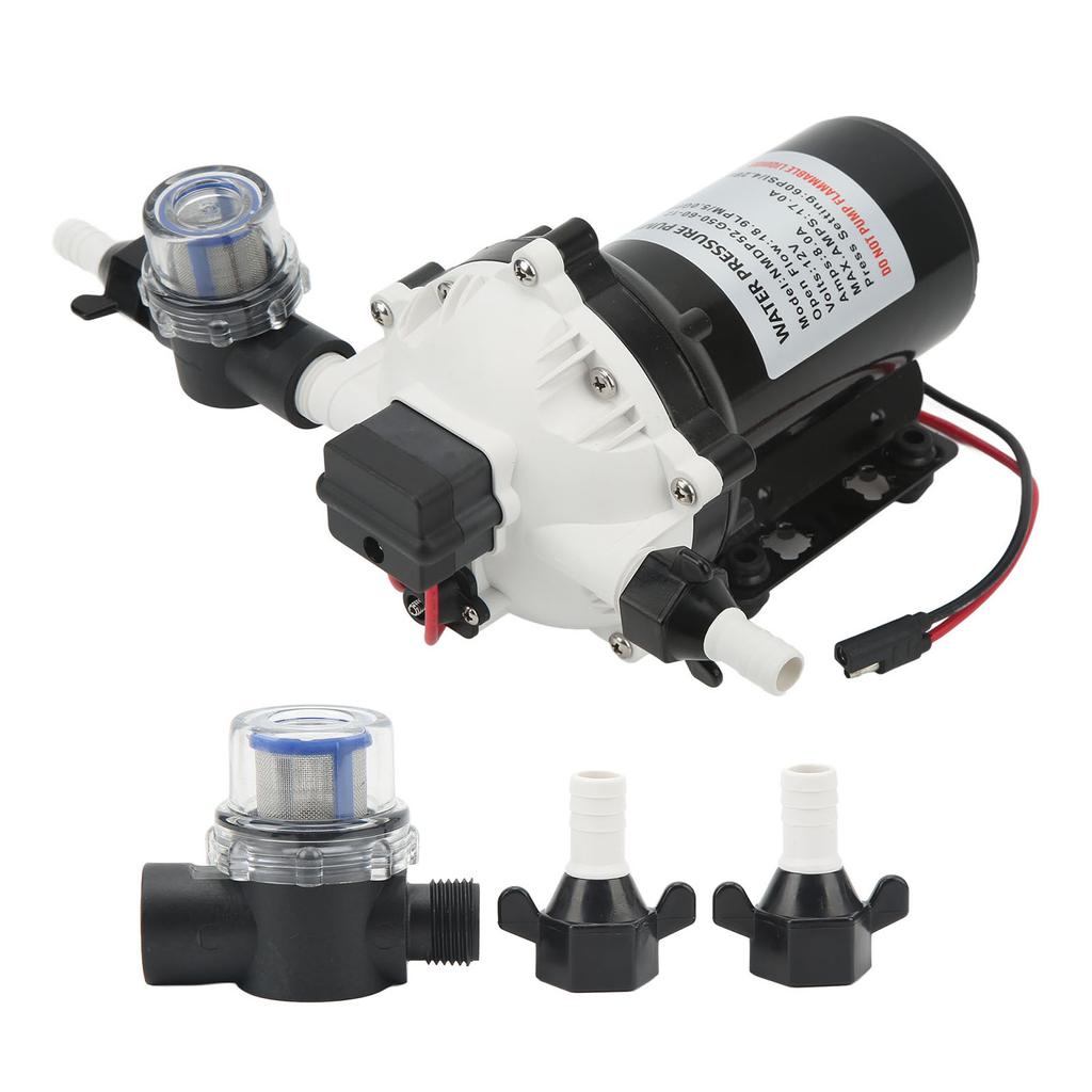 12V Self Priming Diaphragm Pump High Flow 5.0GPM 60PSI Efficient Water Pump for RV Yacht
