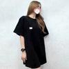Large version medium and long T-shirt women's butt cover large size 100kg T-shirt skirt short sleeve tall extended European summer