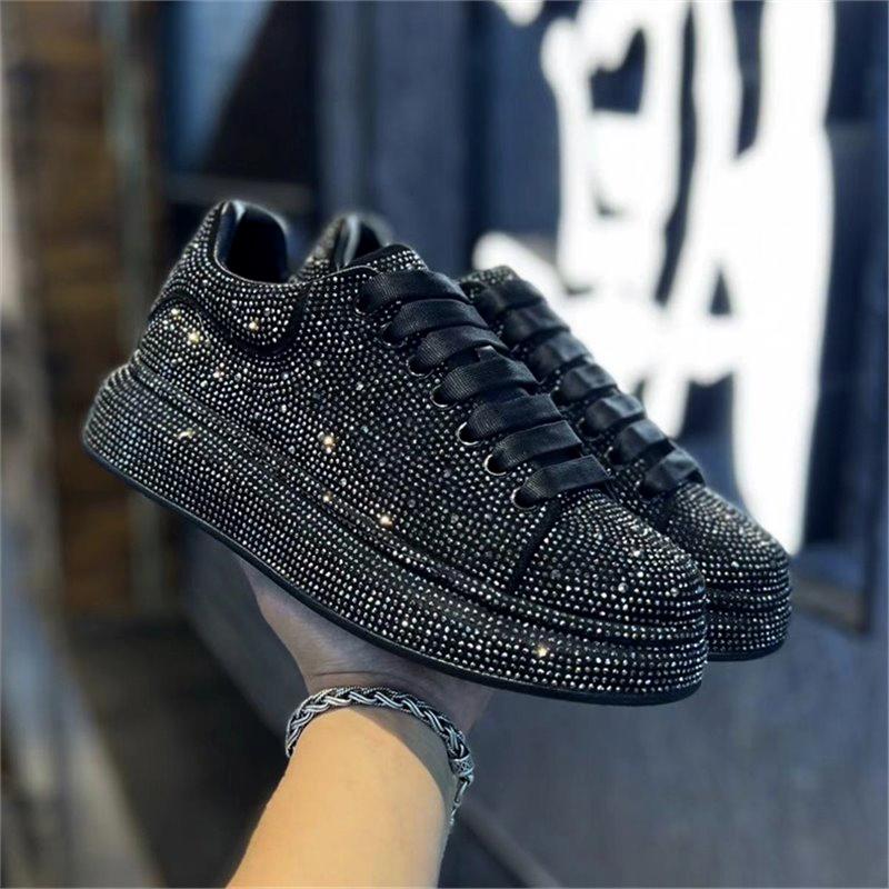 

Мода Роскошь Дизайнерская Мода Мужские Красные Черные Туфли на Платформе со Стразами Повседневные Лоферы Мокасины Мужские Рок Хип-хоп Кроссовки для Ходьбы 37 серый