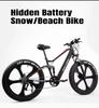 RANDRIDE YX90 1000W Motor 48V13.6AH Fat Tire Mountain ebike Beach Snow Hidden Lithium Battery aldult Electric Bicycle