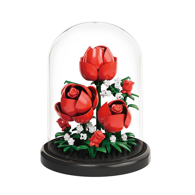 Kompatibel mit mikrogranularen Rosen, Lichtern, Topfpflanzen, Unsterblichkeit, Zusammengebauten Ornamenten, Lernspielzeug, Geschenken für Mädchen