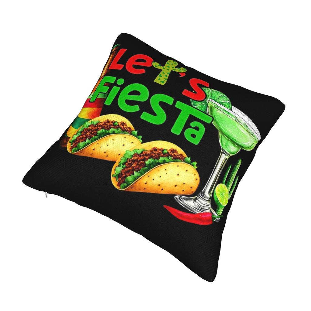 Decorative Pillowcase Let's Fiesta Cinco De Mayo  Stuff Home  Pillow Case Cover Square Multiple Sizes