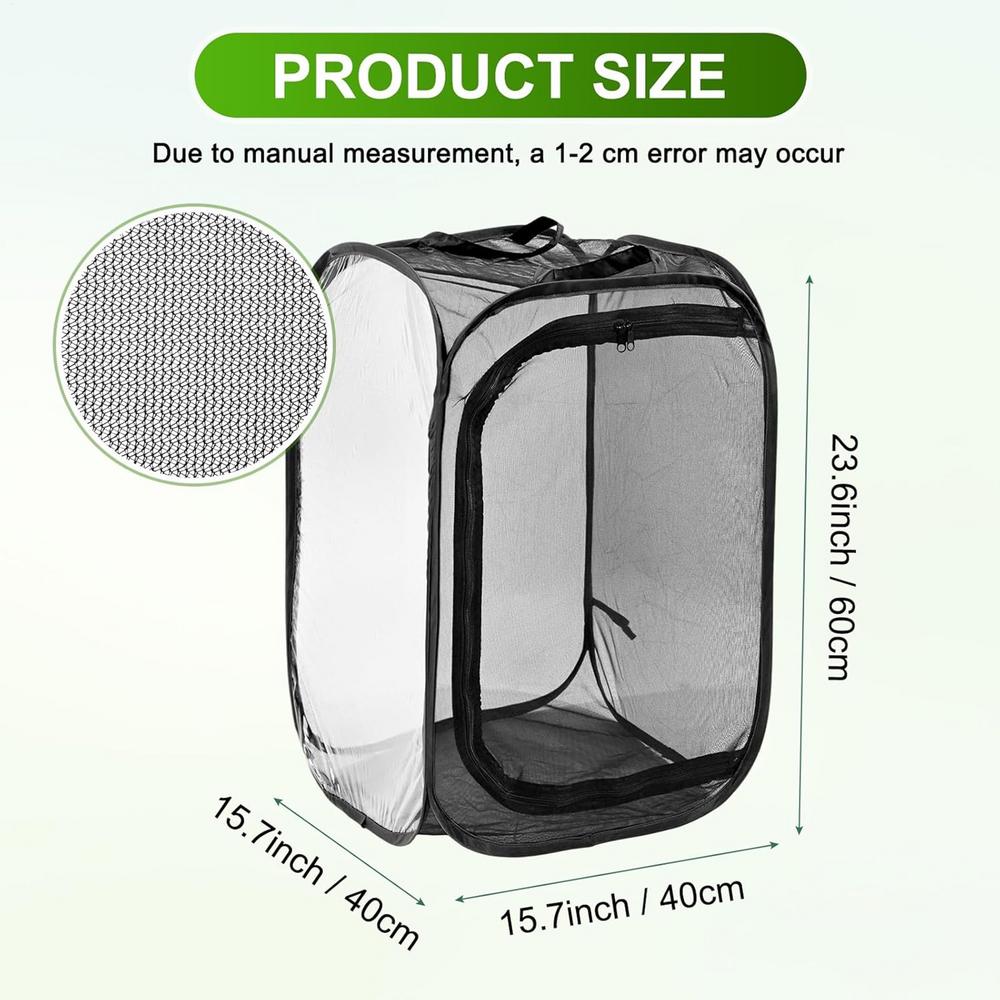 Butterfly Net Cage 40x40x60cm Foldable Ladybug Breeding Tent With Zipper Translucent Butterfly Net Enclosure For Fruit Tree