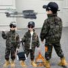 Boys' Camouflage Soldier Set with Fleece Padding - Autumn/Winter Edition, Special Forces Thickened Police Uniform