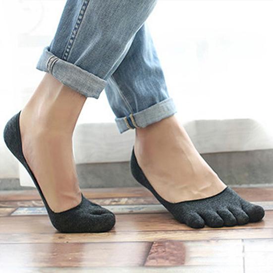 1 Pair Split Toe Socks Comfortable Breathable Cotton Anti-slip Low Cut Socks for Camping