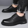 Fashion Men's Low-cut Work Shoes Spring Autumn Vintage Business Casual Cow Leather Shoes Male Thick Soled British Ankle Boots for Men