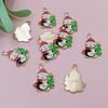 10Pcs DIY Cute Alloy Christmas Pendant Santa Claus Handwork Christmas Decorations Bell Necklace Oil Drip Christmas Tree Jewelry Accessories  Handmade