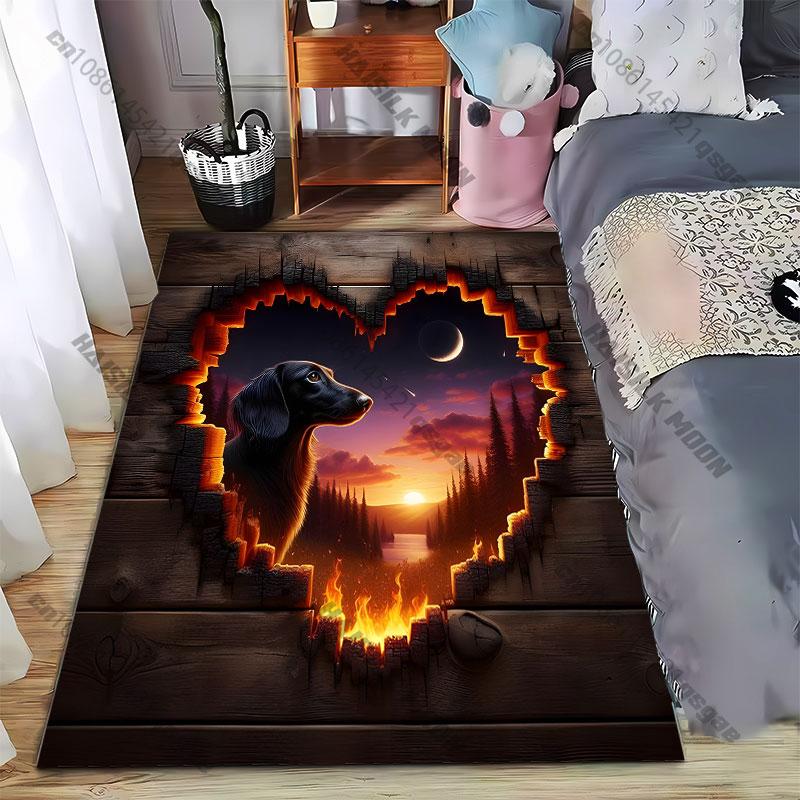 Nature dog fire heartfelt symbolismcarpet Yoga living room room decor children's crawling mat doormat area rug games mat