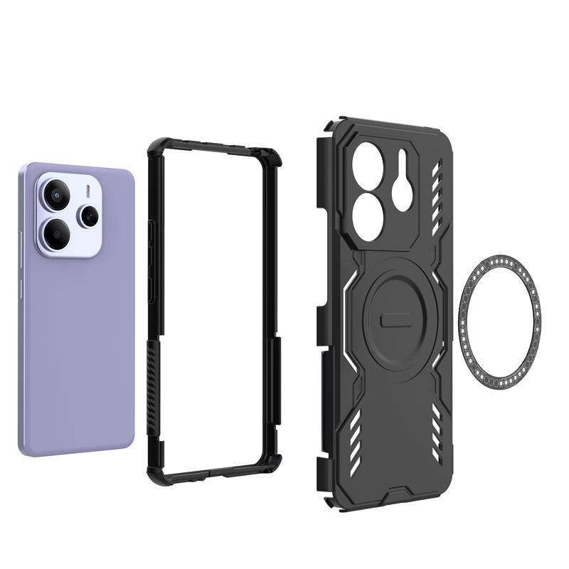 Pancerne etui na Xiaomi Redmi Note 14 5G Magnetyczna adsorpcja Bezprzewodowe ładowanie Pokrowiec Etui Redmi Note 14 na Redmi Note 14 5G
