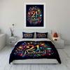 Colorful 21st Birthday Design Bedding Duvet Cover Set Duvet Cover Pillowcases  (1*Duvet Cover 2*Pillowcases, without duvet insert)