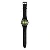 SWATCH Gent Series New Gent Series Quartz Movement Minimalist Green Light Swiss Watch 47.4mm Green Dial Plant Ceramic Case Silicone Strap SO32B117