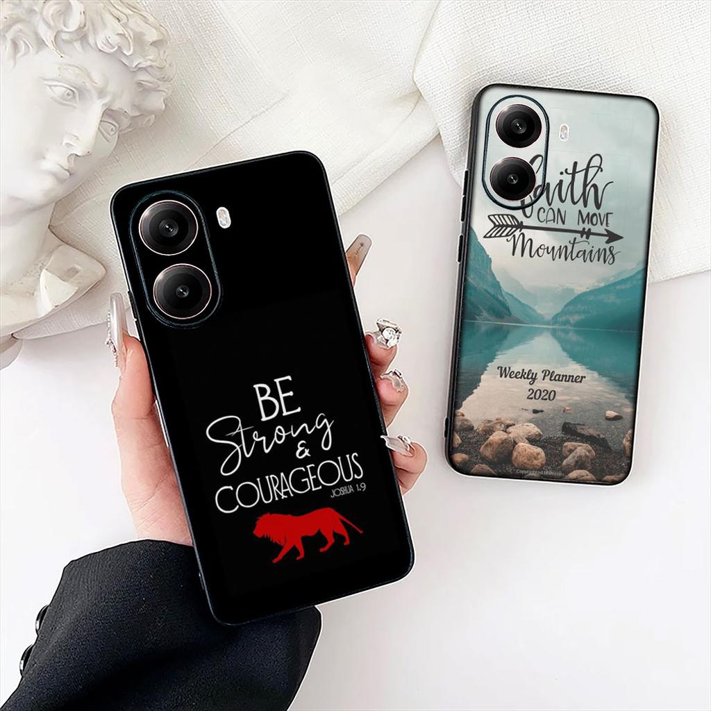 Bibelvers Jesus Christus Christliche Blume Handyhülle für Xiaomi Poco C85 C65 C75 X7 X6 M6 M8 F7 F8 Ultra F6 Pro Schutzhülle