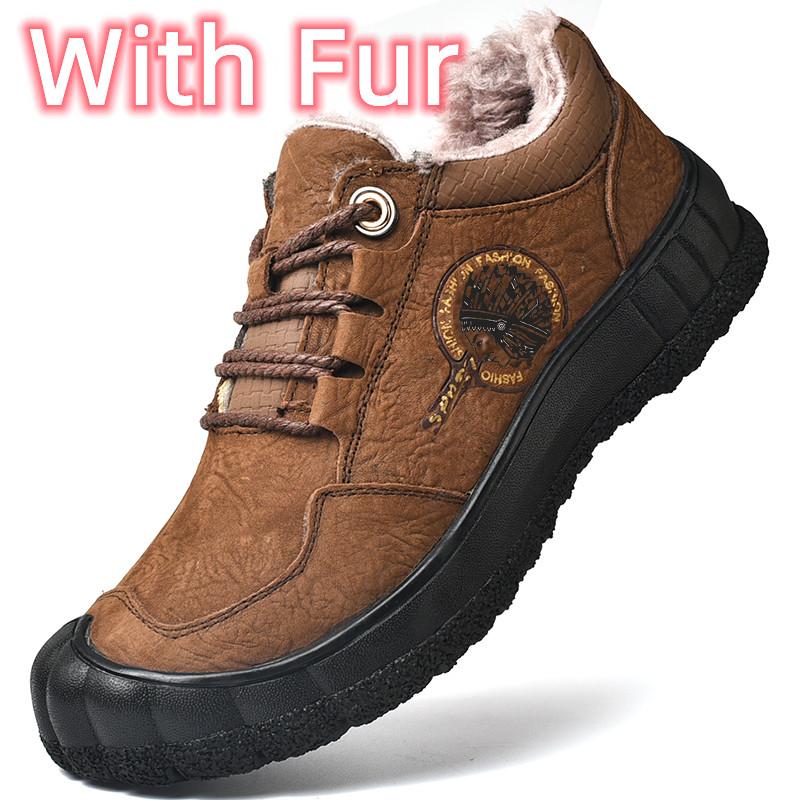 Модные нескользящие теплые зимние ботинки ручной работы для мужчин — фото 10