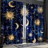 Bohemian Sun Moon Curtains Navy Blue Gold Constellation Pattern Suitable Living Room Bedroom Decoration Made Of Polyester Great Decor