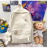 Solidcolor Backpack Shoulder Bag High School Students Junior High Unisex Gift